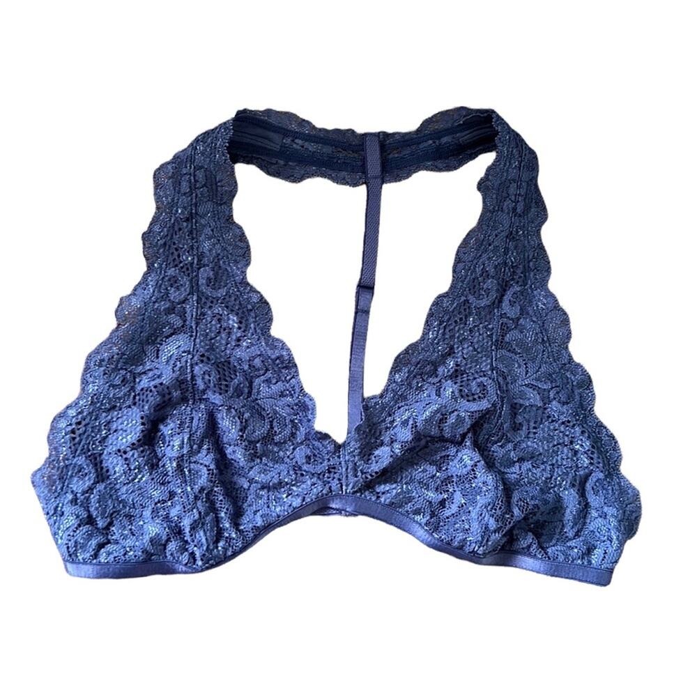 Aerie Dusty Blue Lacey Open Y-Back Bralette
